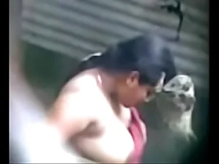 Lodged with someone recorded MMS of a village aunty taking a bath captured by a voyeur - Play Indian Porn