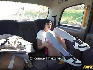 Fake Taxi Super Sexy French Student Seduces Taxi Driver be useful to a Free Ride